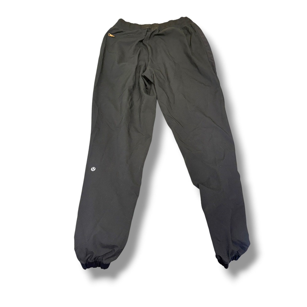 Lululemon Jogger Pants Womens 6 Black Mesh Snap Side Vent Drawstring Active - Picture 2 of 6